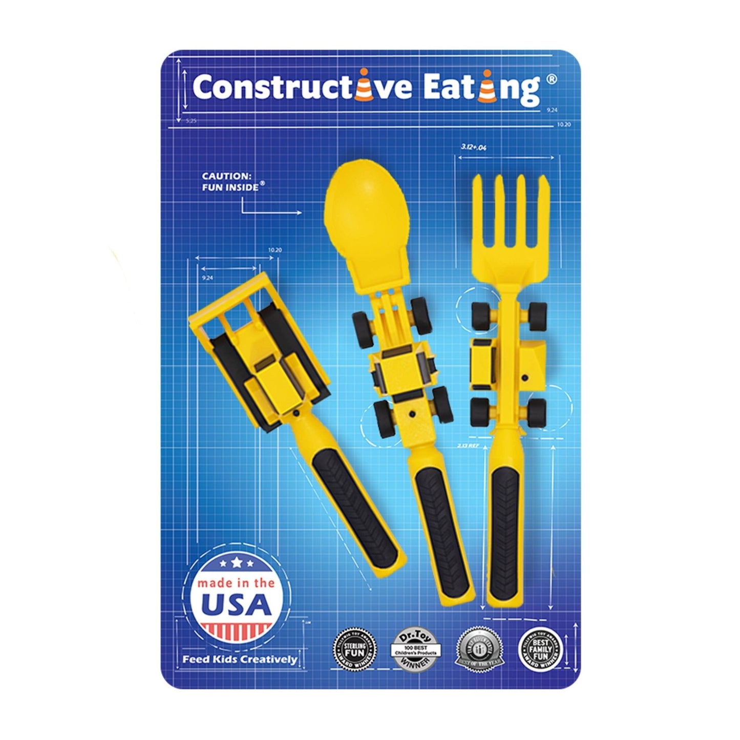 Constructive Eating - Set of 3 Construction Utensils - Bossy Beans