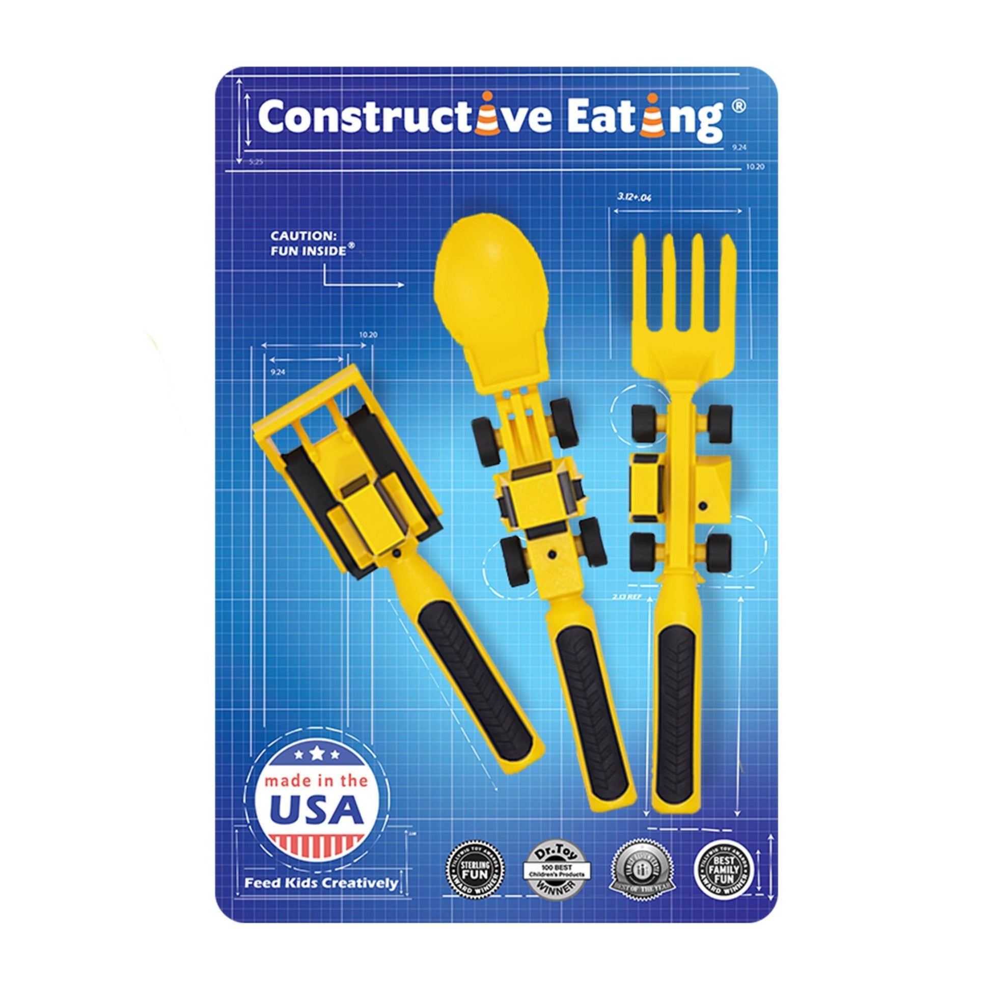 Constructive Eating - Set of 3 Construction Utensils - Bossy Beans