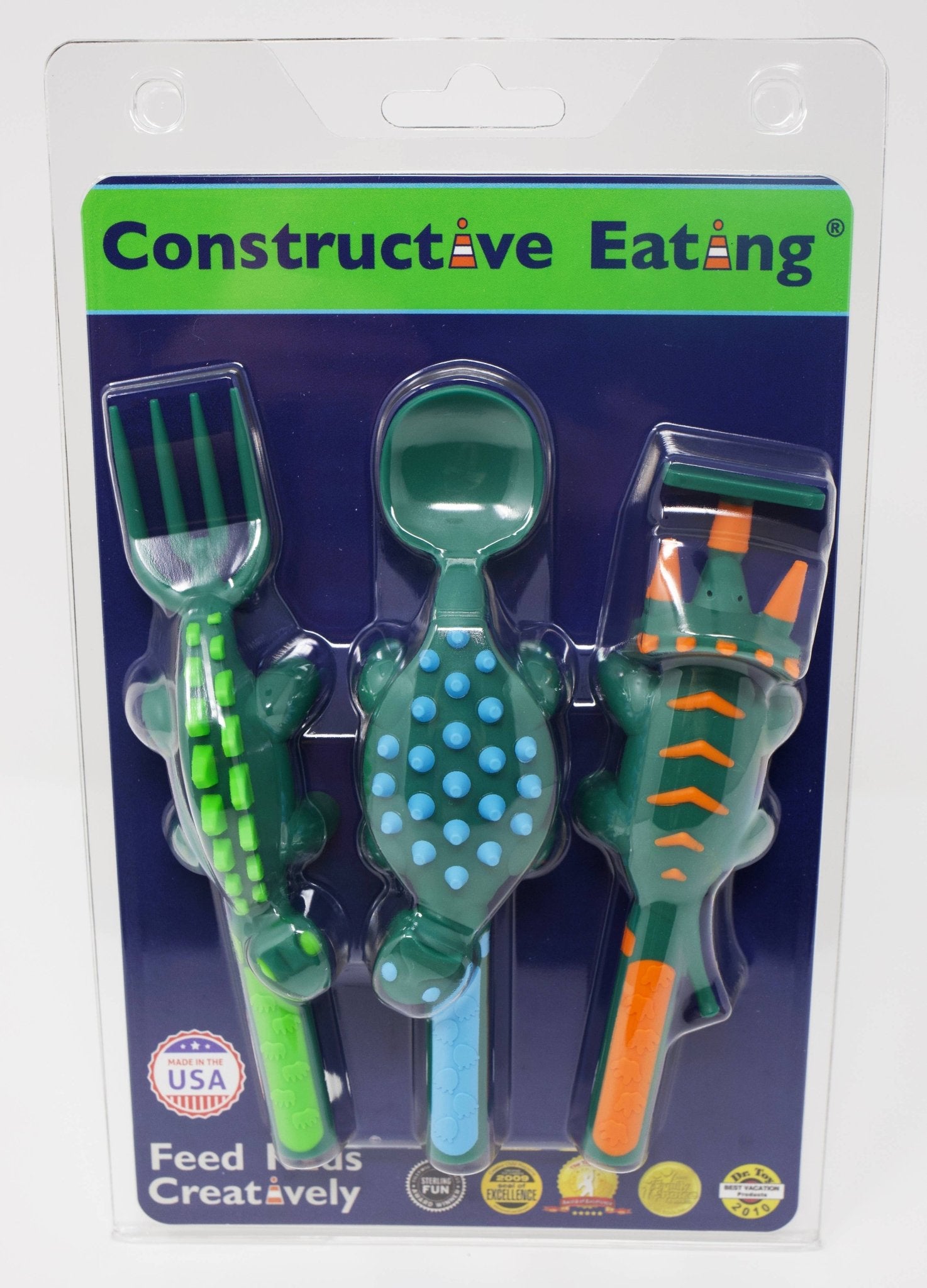 Constructive Eating - Set of 3 Dino Utensils - Bossy Beans