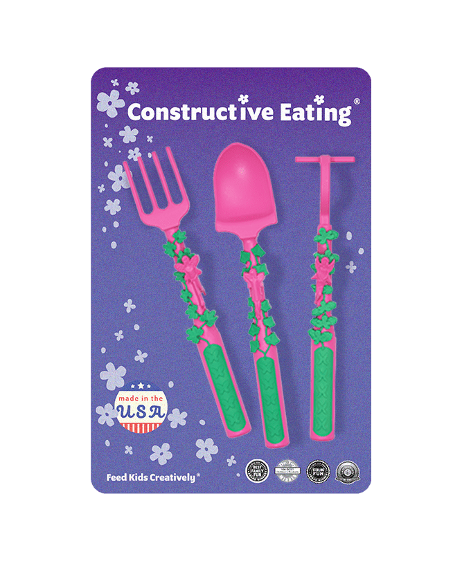 Constructive Eating - Set of 3 Garden Fairy Utensils - Bossy Beans