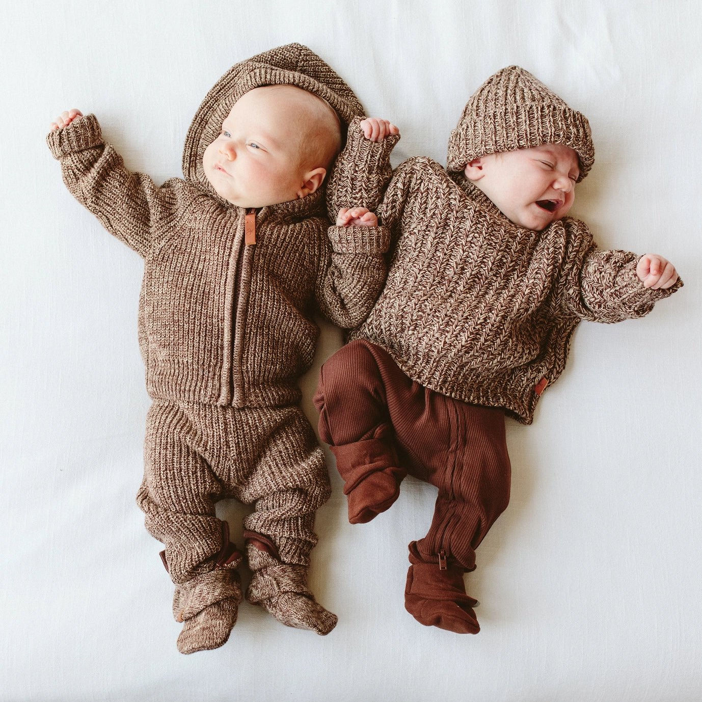Cotton Toddler Chunky Knit Sweater - Bark - Bossy Beans