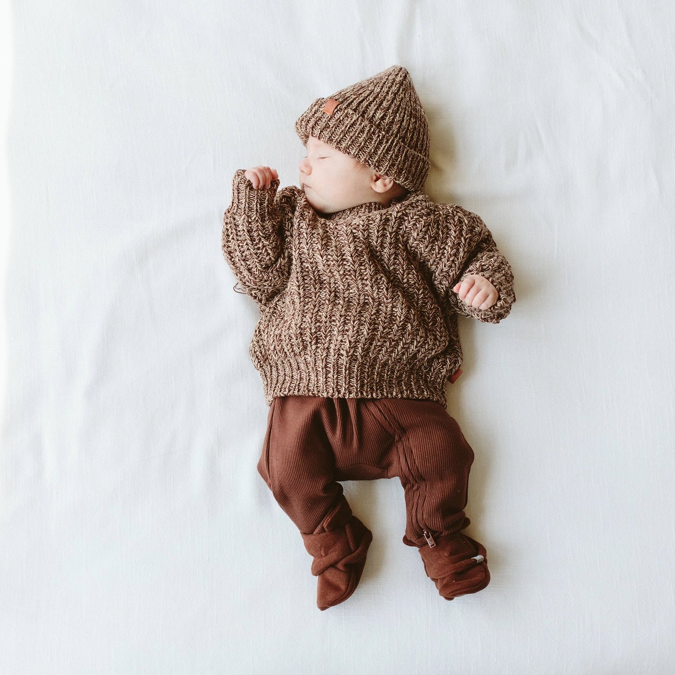 Cotton Toddler Chunky Knit Sweater - Bark - Bossy Beans