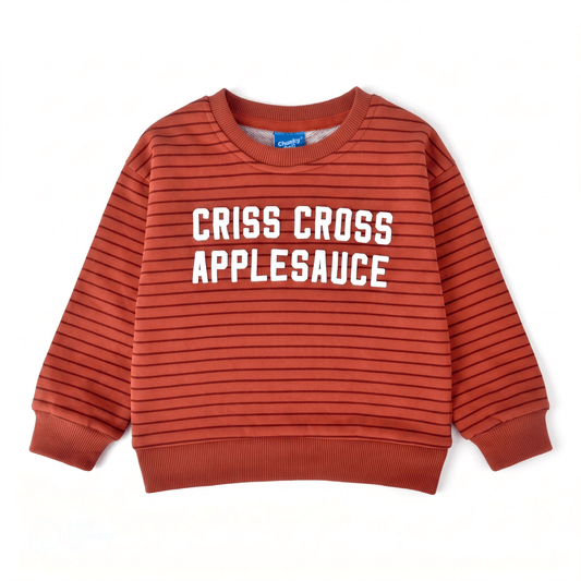 "Criss Cross Applesauce" Crewneck - Bossy Beans