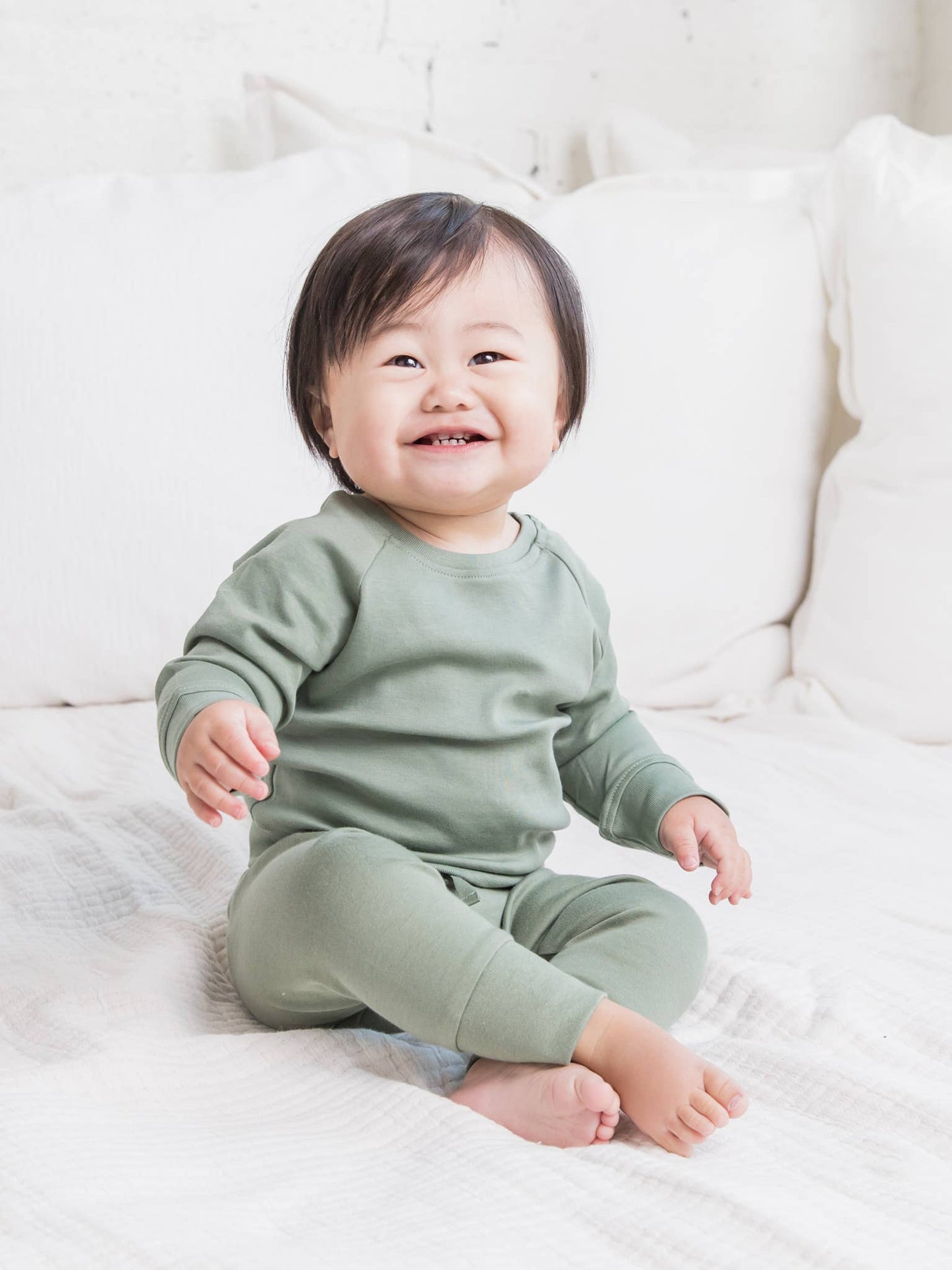 Lucky Organic Baby & Kids Pullover - Thyme