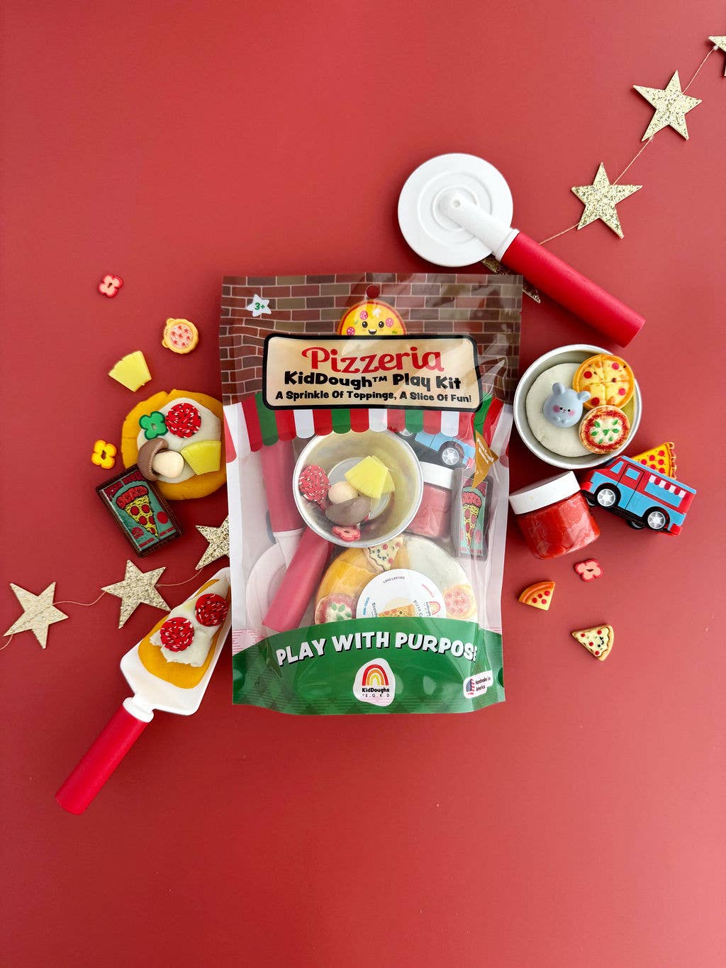 Earth Grown KidDoughs (KidDoughs by EGKD) - Pizzeria KidDough Play Kit