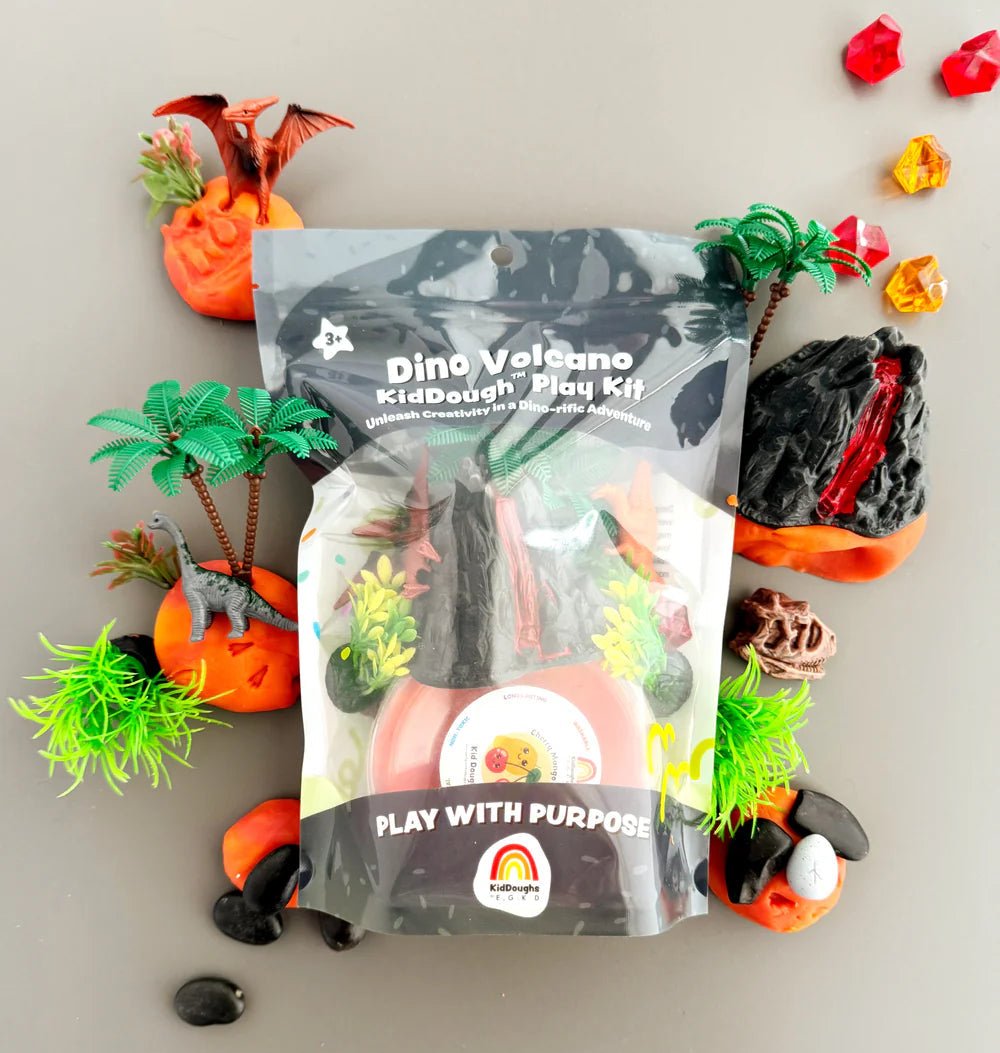 Earth Grown KidDoughs - Dino Volcano Play Kit - Bossy Beans