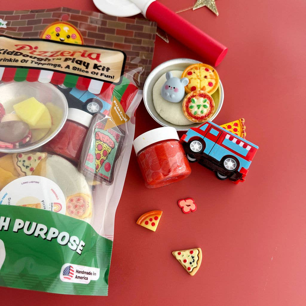 Earth Grown KidDoughs (KidDoughs by EGKD) - Pizzeria KidDough Play Kit - Bossy Beans