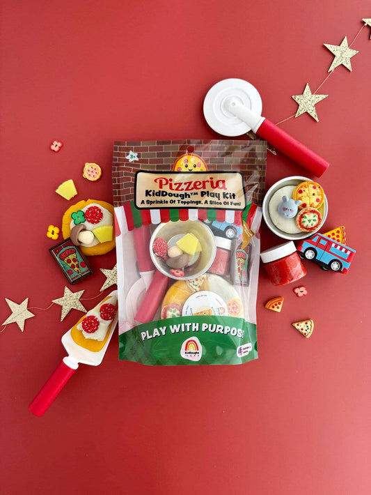 Earth Grown KidDoughs (KidDoughs by EGKD) - Pizzeria KidDough Play Kit - Bossy Beans