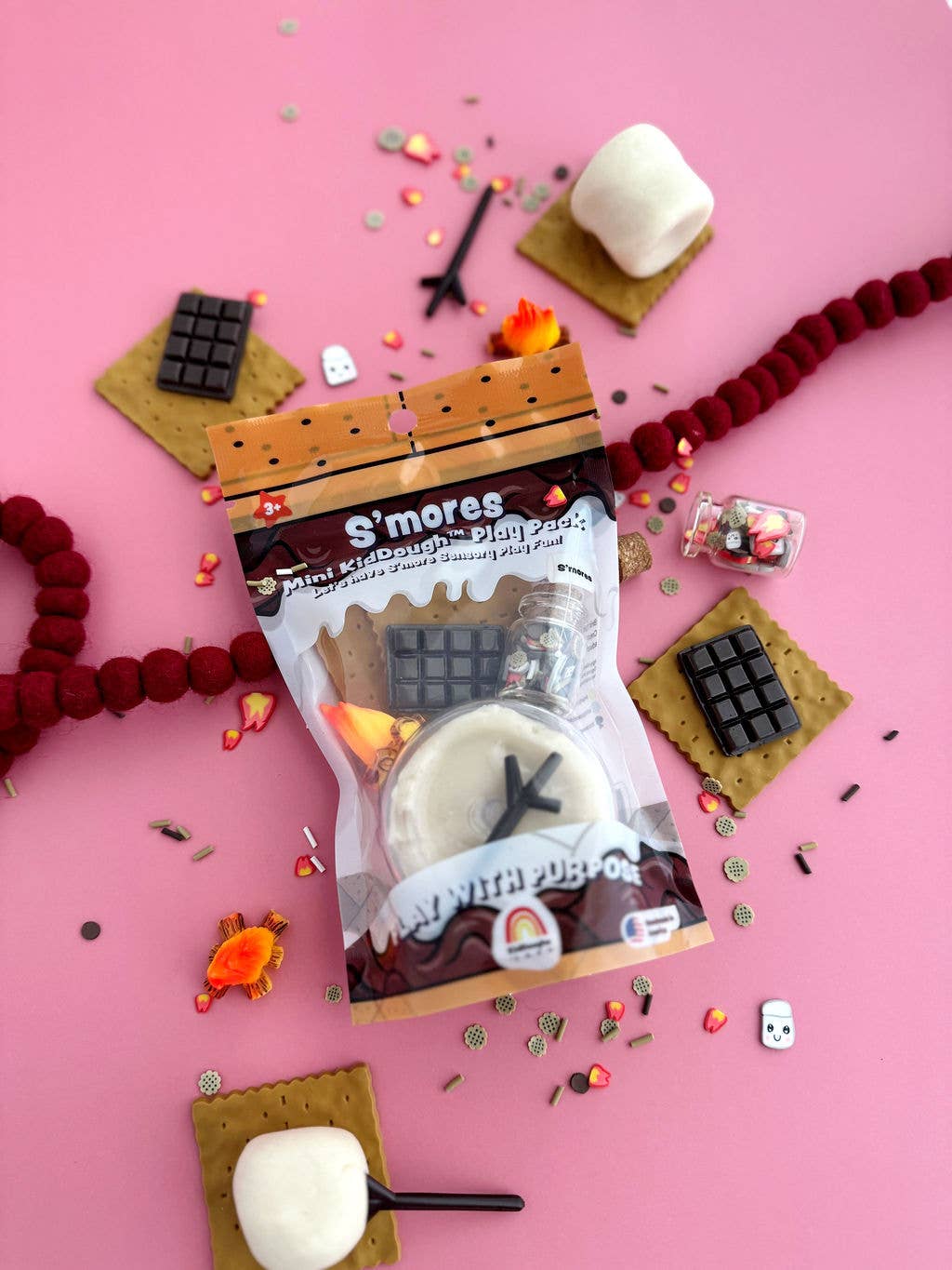 Earth Grown KidDoughs - S'mores Mini Play Pack - Bossy Beans