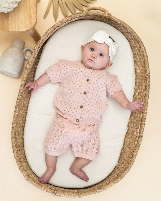 Emily Pointelle Baby Shirt & Shorts Set - Bossy Beans