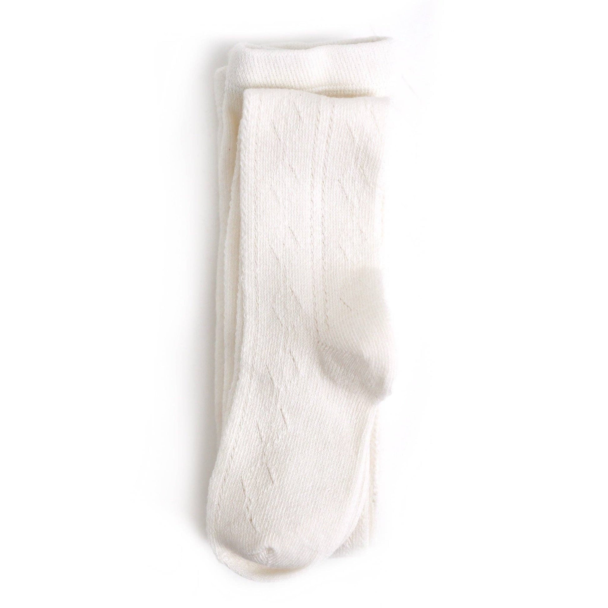 Fancy Knit Tights - Ivory - Bossy Beans