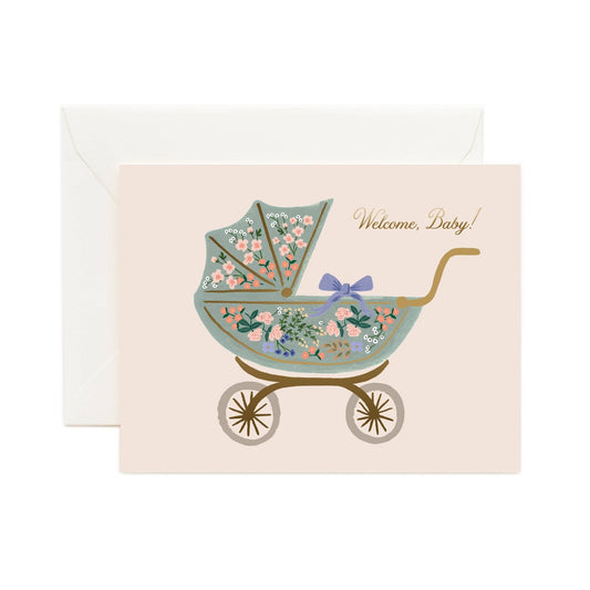 Floral Pram Card - Bossy Beans