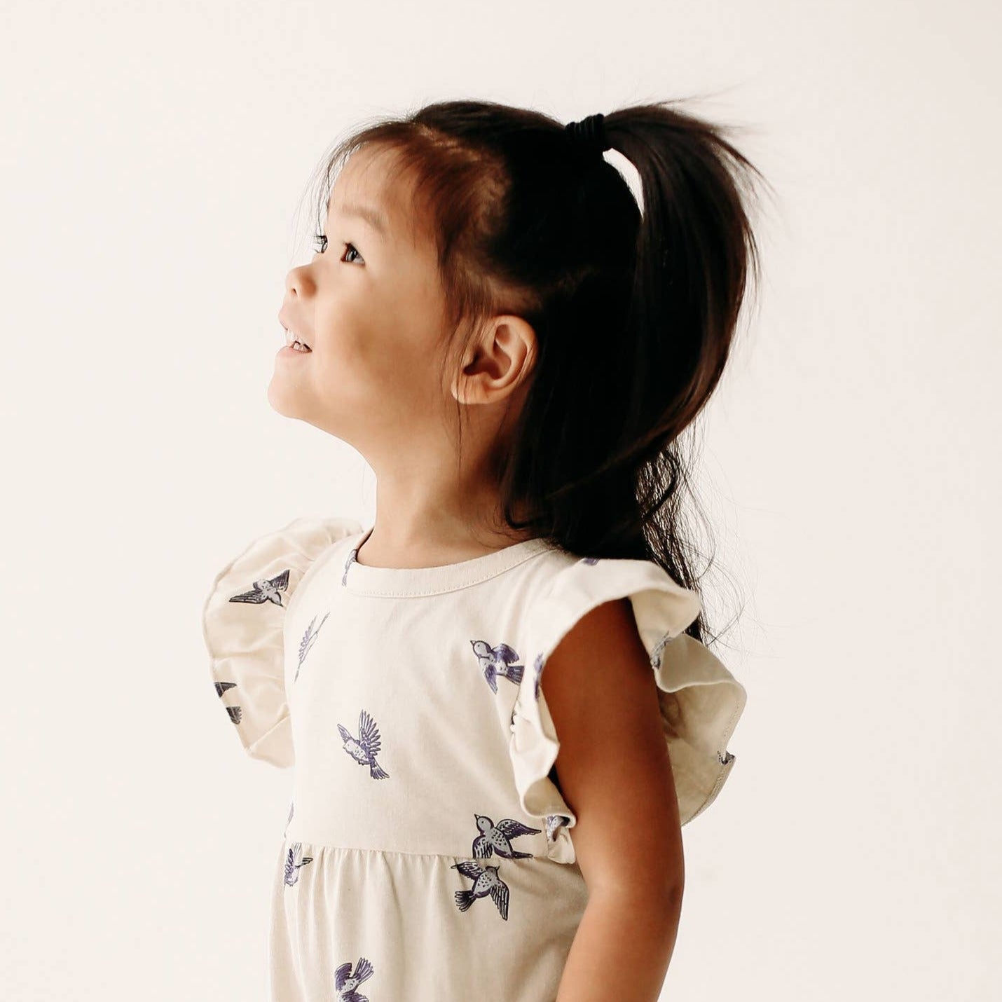Flutter Long Romper - Bluebirds - Bossy Beans