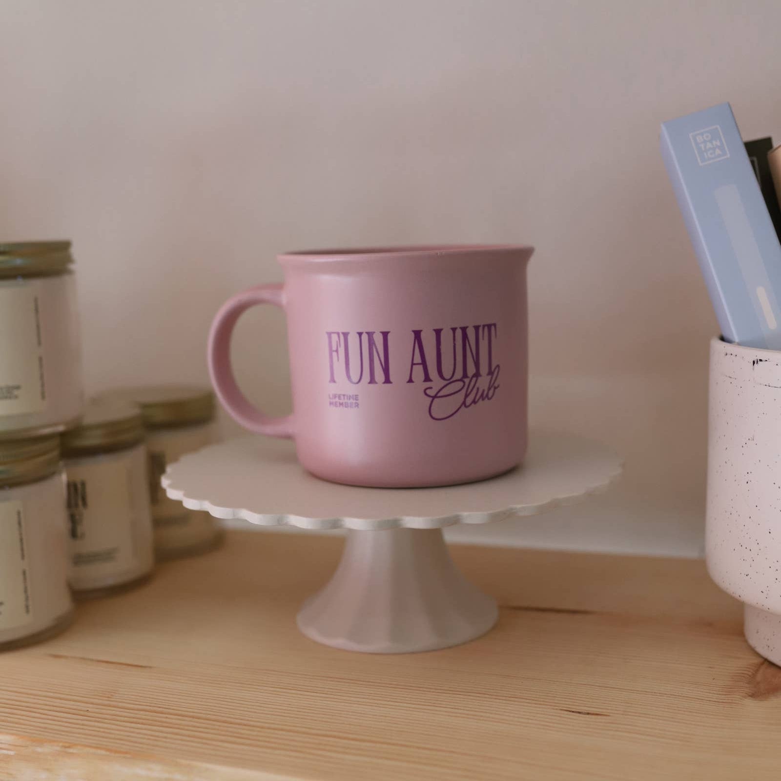 "Fun Aunt Club" 14oz Ceramic Mug - Bossy Beans