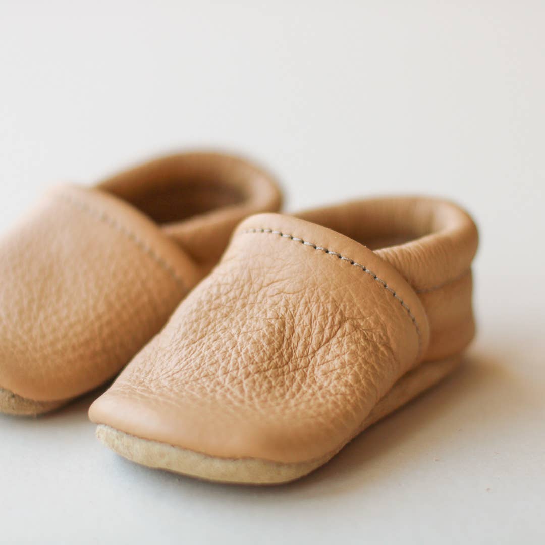 Gender Neutral Baby Shoes in Light Brown - Bossy Beans