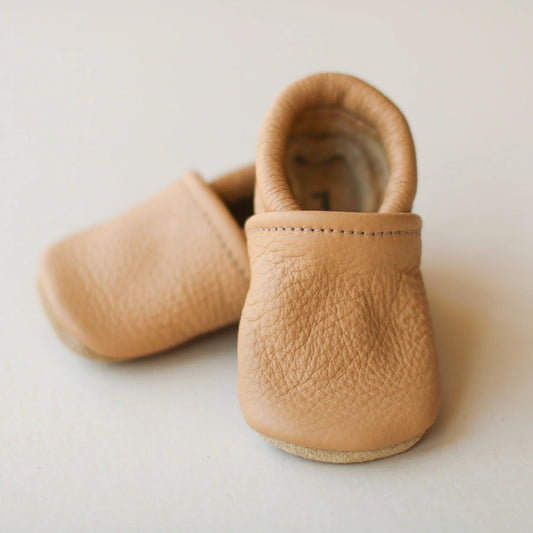 Gender Neutral Baby Shoes in Light Brown - Bossy Beans