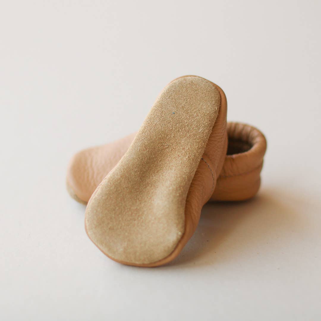 Gender Neutral Baby Shoes in Light Brown - Bossy Beans