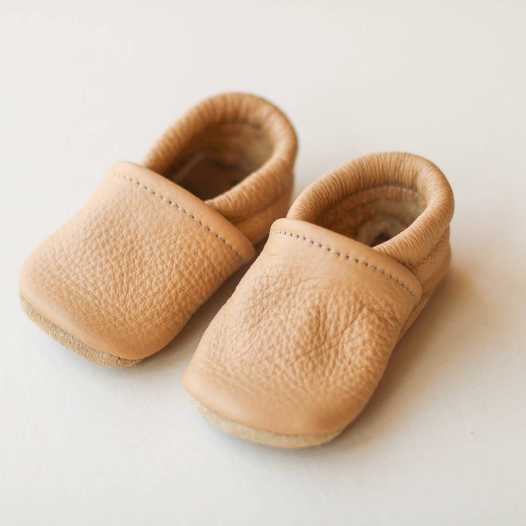 Gender Neutral Baby Shoes in Light Brown - Bossy Beans