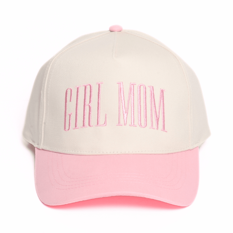 GIRL MOM embroidery Two Tone 5 Panel Baseball Cap - Bossy Beans