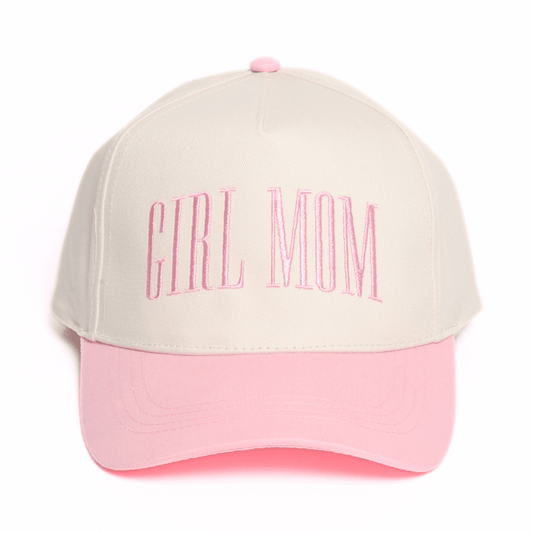 GIRL MOM embroidery Two Tone 5 Panel Baseball Cap - Bossy Beans