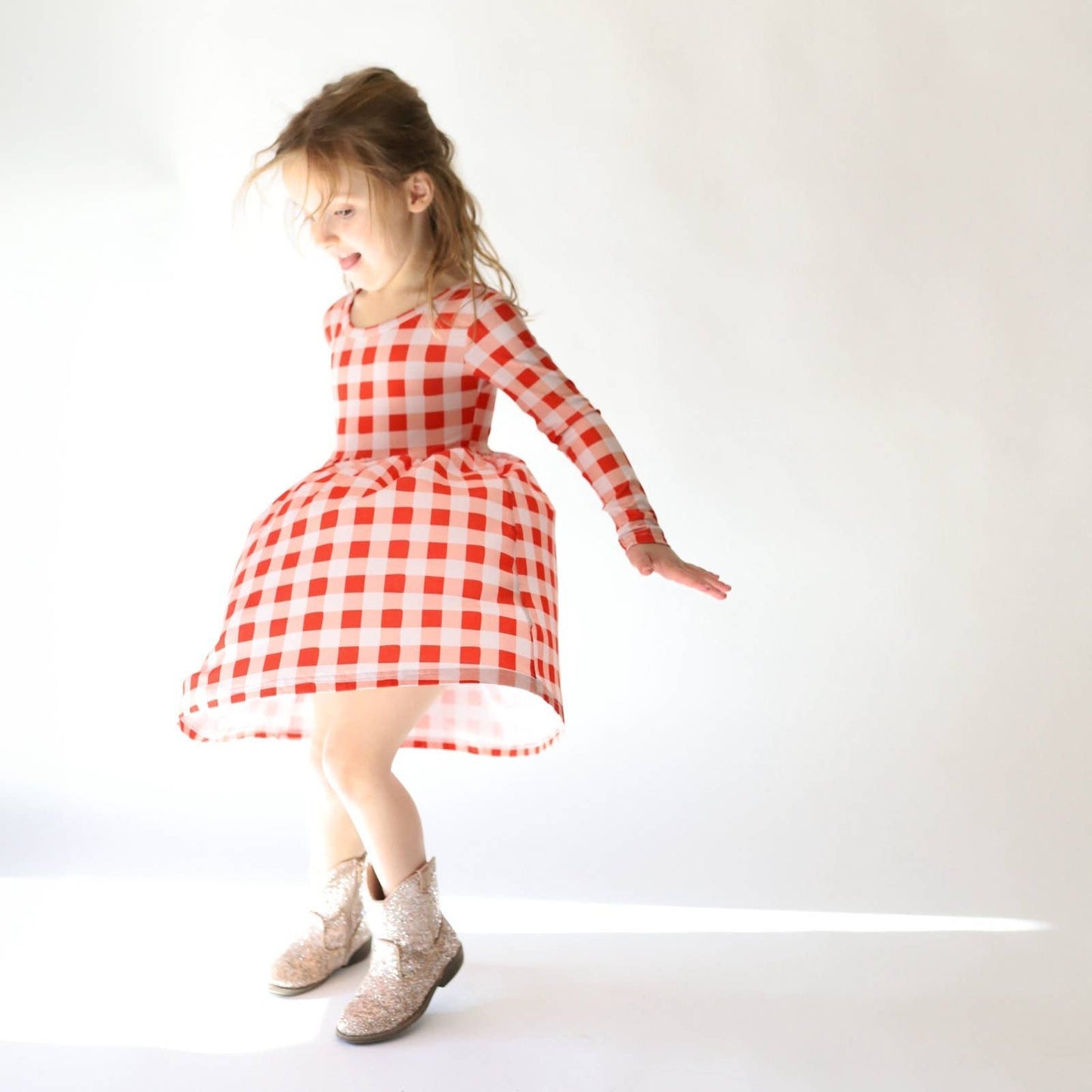 Girls Bamboo Plaid Adventure Dress - Bossy Beans