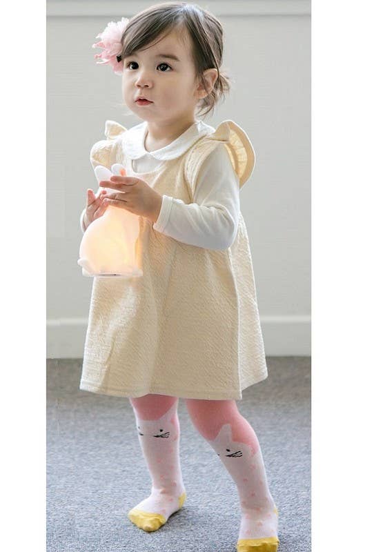 Girls Tights: Chloe the Cat Pink - Bossy Beans