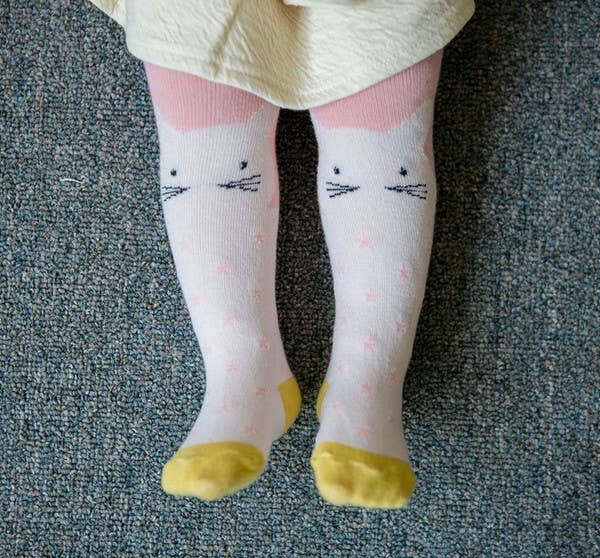 Girls Tights: Chloe the Cat Pink - Bossy Beans
