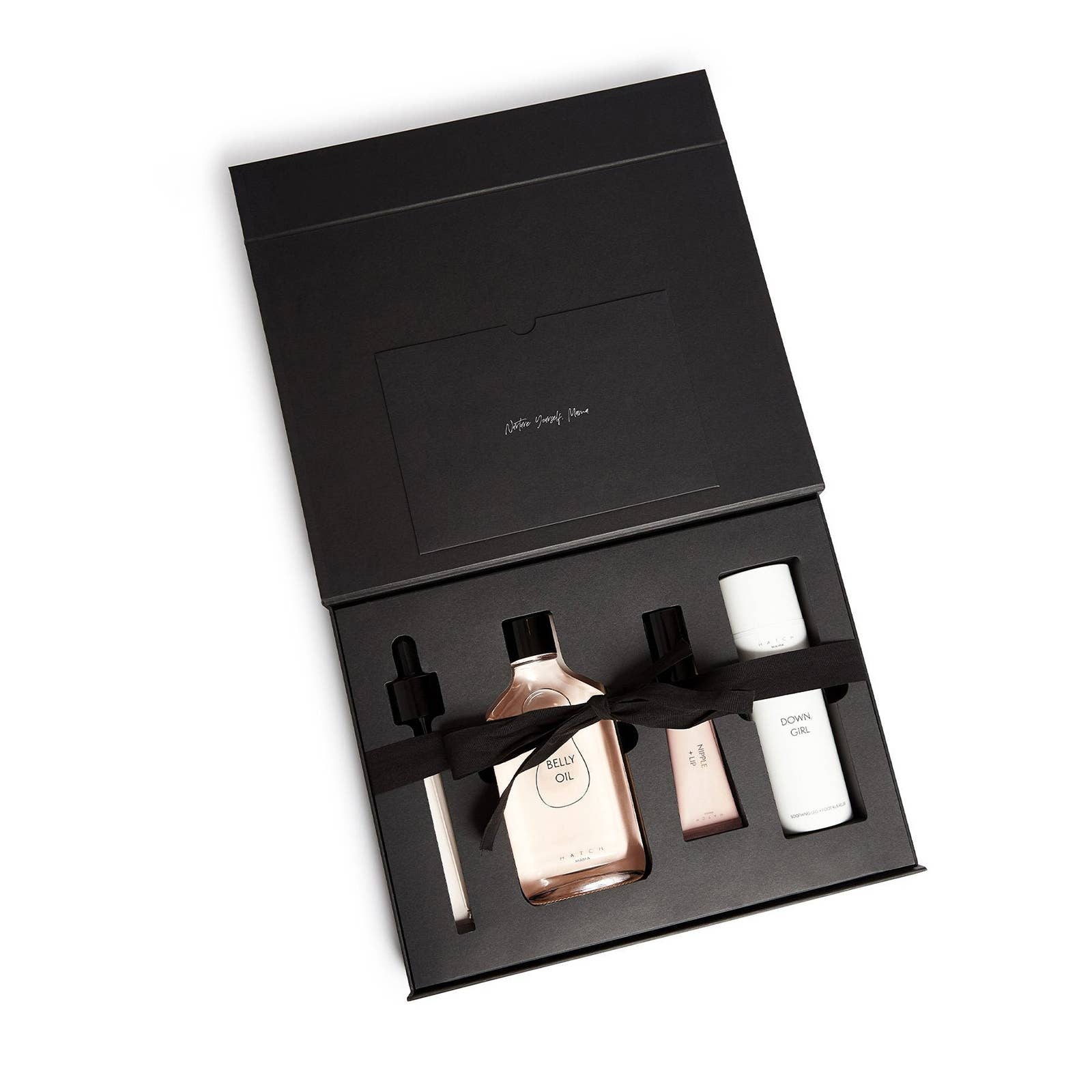 HATCH Collection - Mama Must Haves Gift Set- Belly Oil, Nipple+Lip & Down, Girl - Bossy Beans