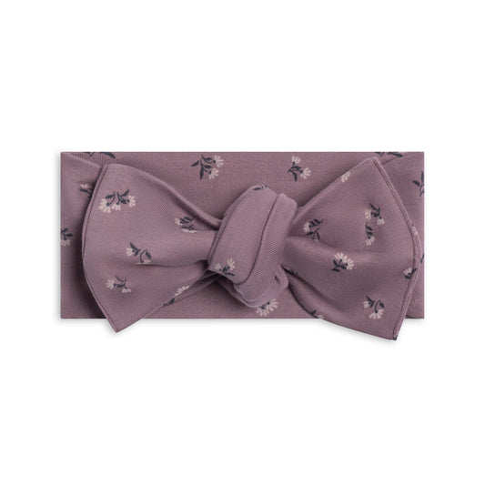 Hattie Bow Wrap - Aspen Collection: Maxine Floral / Grape + Purple - Bossy Beans