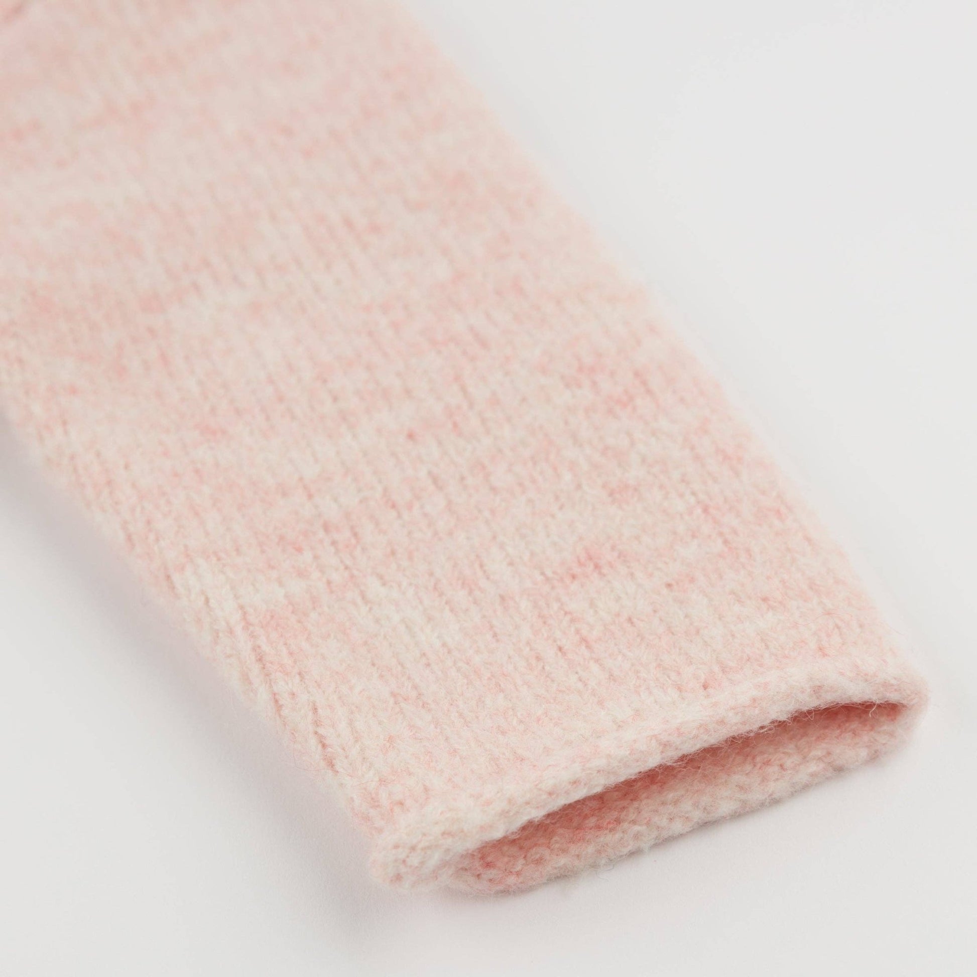Heather Knit Roll - Edge Sweater - Grandma Loves Me (Pink) - Bossy Beans