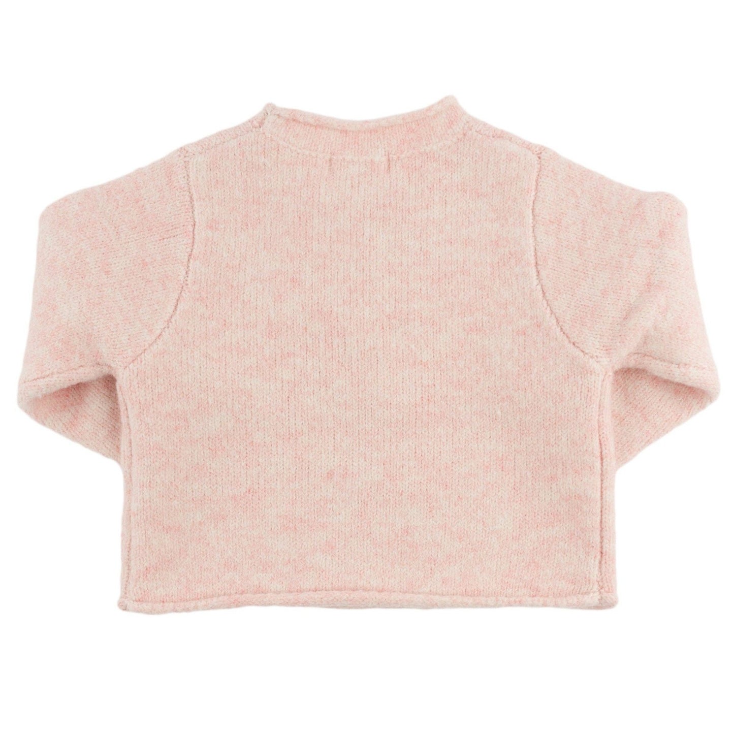Heather Knit Roll - Edge Sweater - Grandma Loves Me (Pink) - Bossy Beans