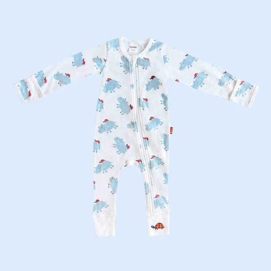 Hippo & Turtle Organic Baby Zip Romper - Bossy Beans
