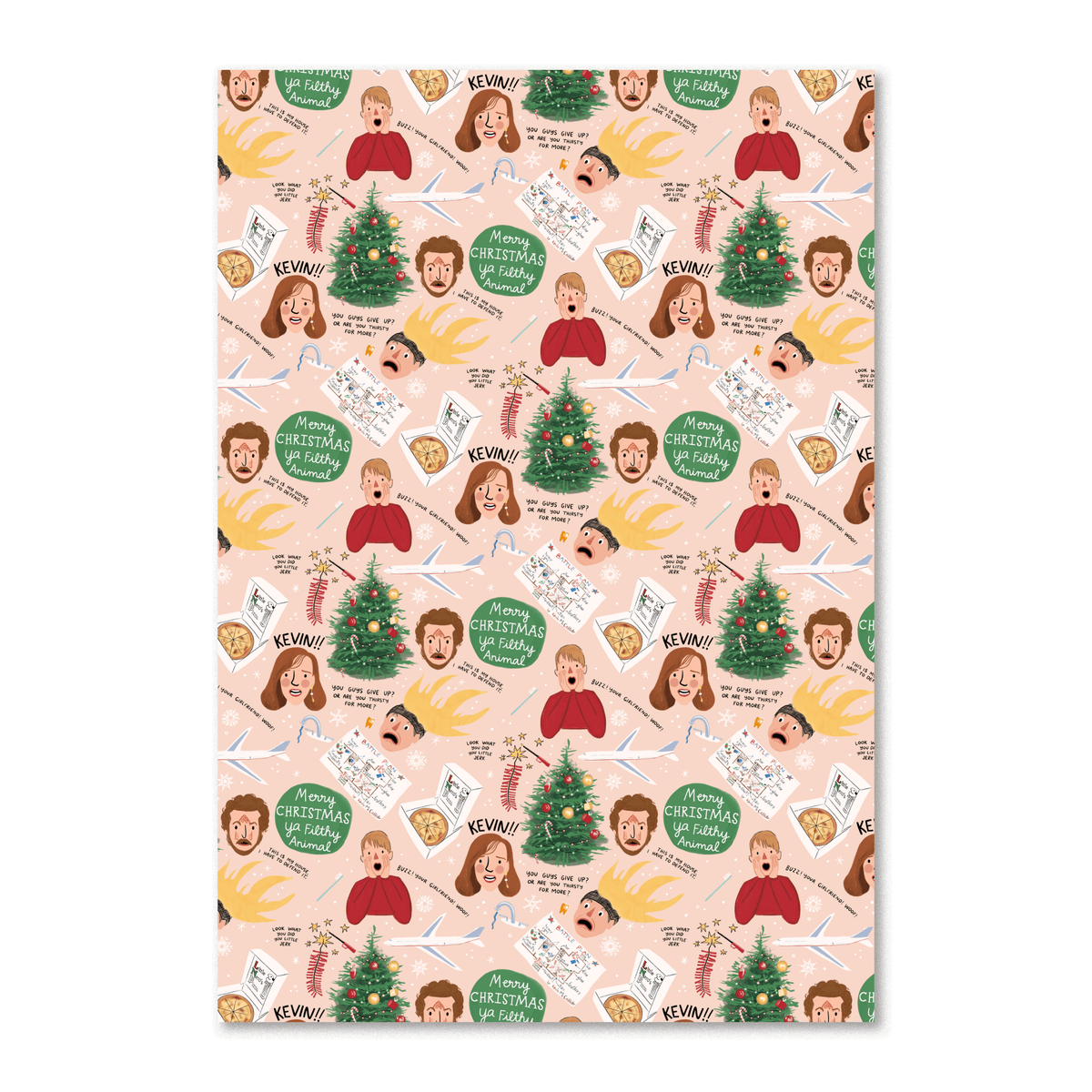 Home Alone Wrapping Paper - 3 Sheet Roll - Bossy Beans