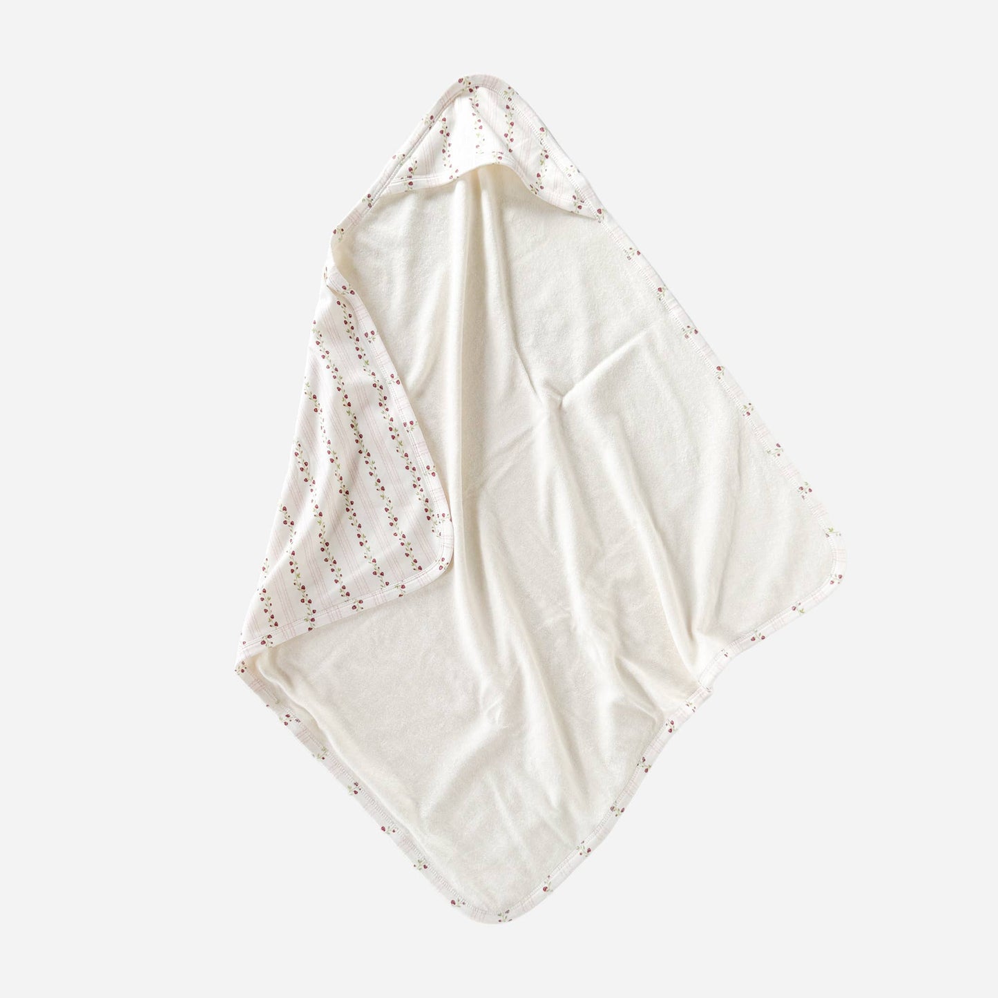 Hooded Towel Strawberry Organic Cotton Stripe Newborn Gift - Bossy Beans