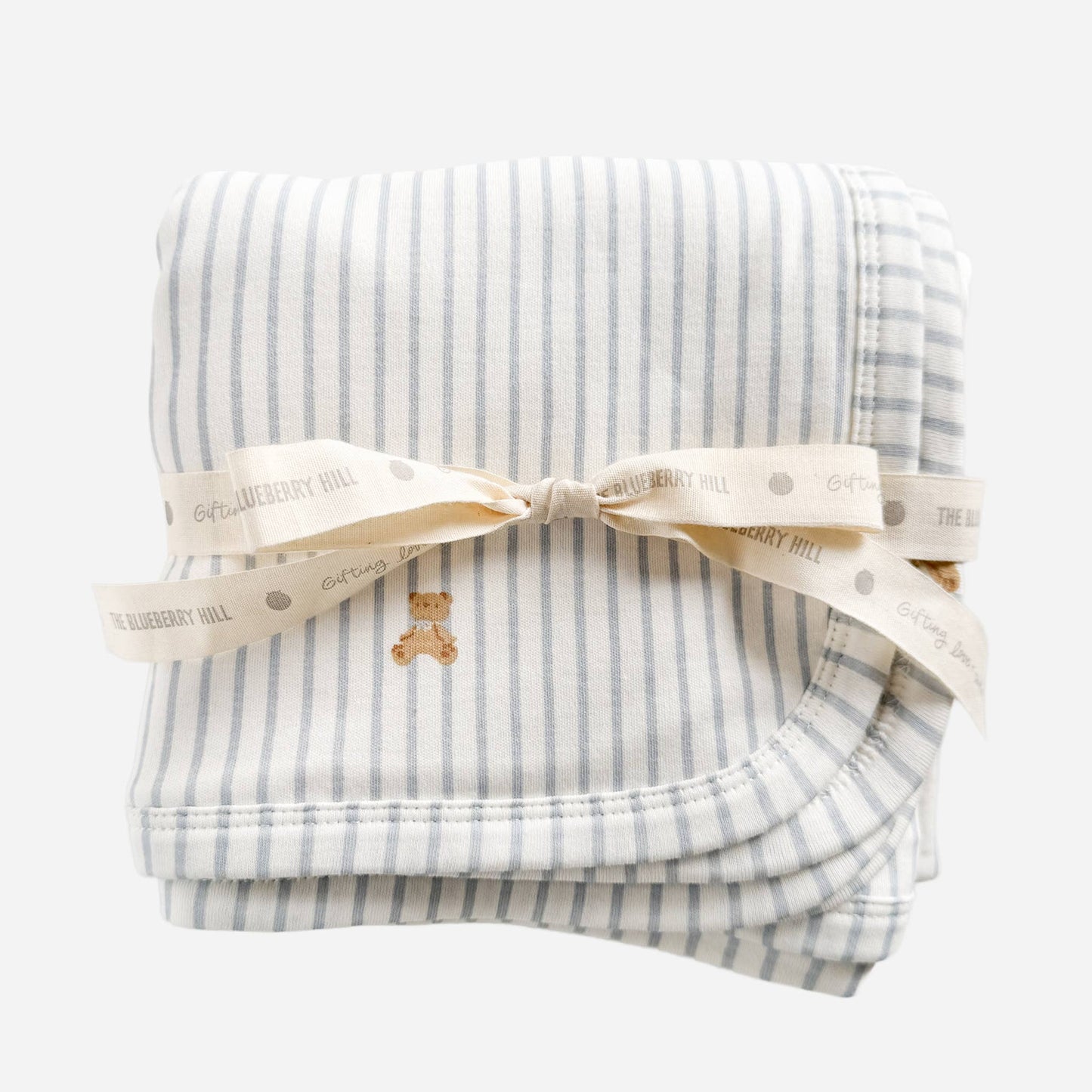 Hooded Towel Teddy Bear Stripe Newborn Organic Cotton Baby - Bossy Beans