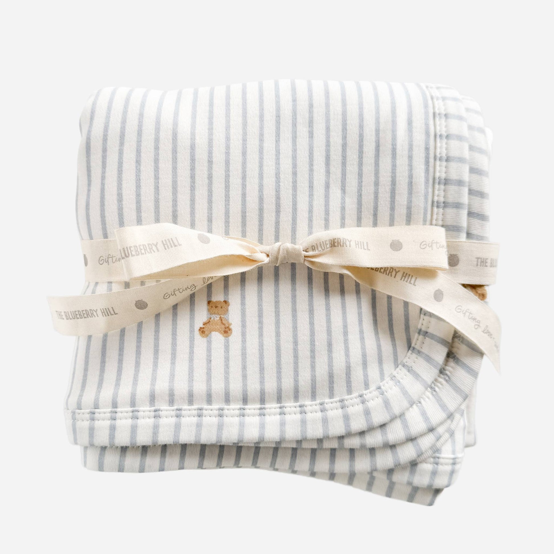 Hooded Towel Teddy Bear Stripe Newborn Organic Cotton Baby - Bossy Beans