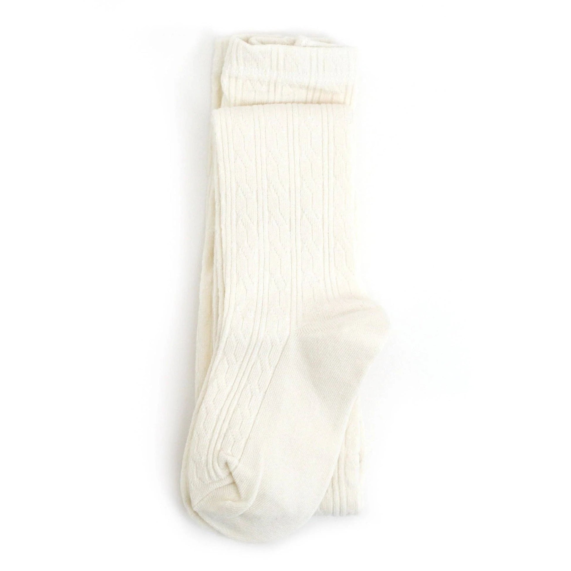 Ivory Cable Knit Tights - Bossy Beans
