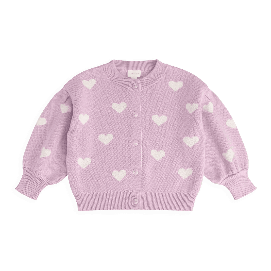Kayla Cardigan - Kayla Heart Jacquard Orchid Dream - Bossy Beans