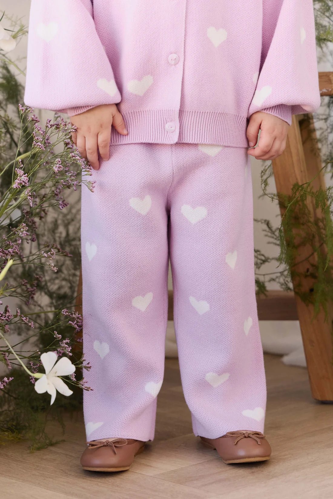 Kayla Pant - Kayla Heart Jacquard Orchid Dream - Bossy Beans