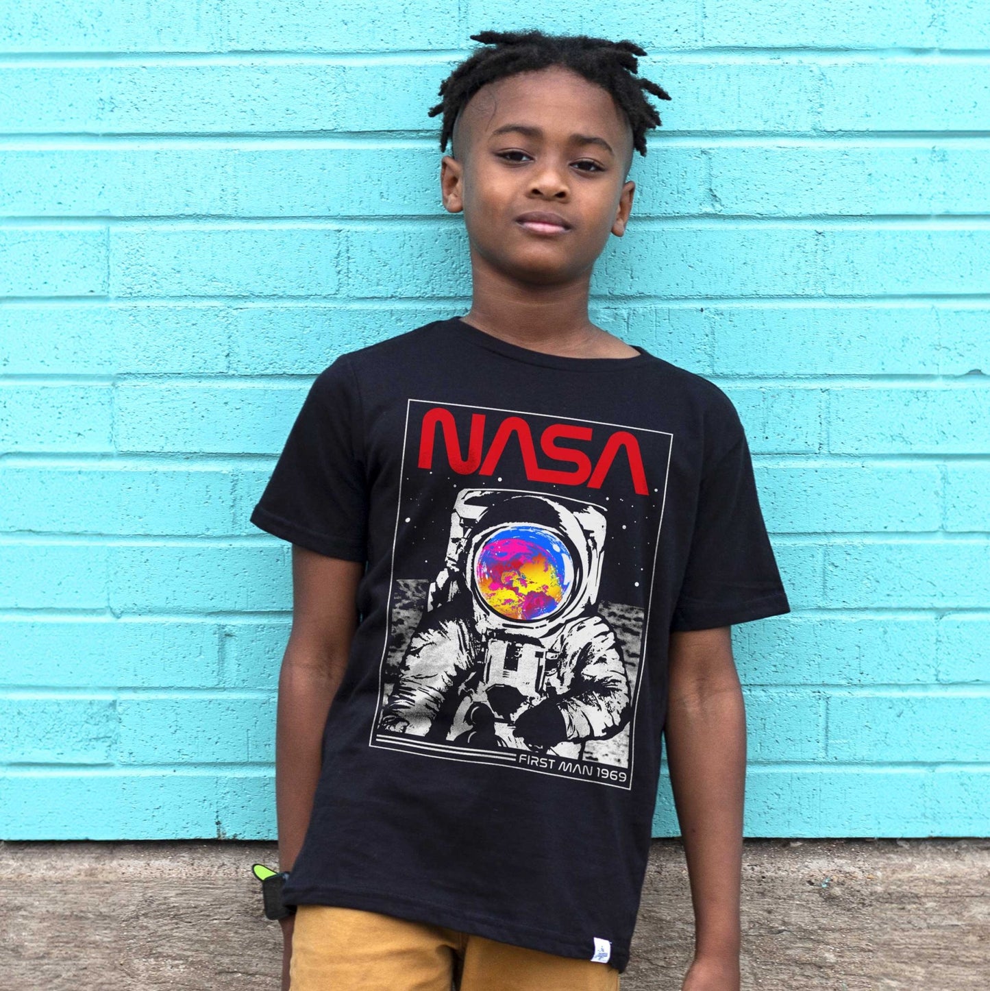 Kids NASA Globe T-Shirt Space Graphic Tee - Bossy Beans