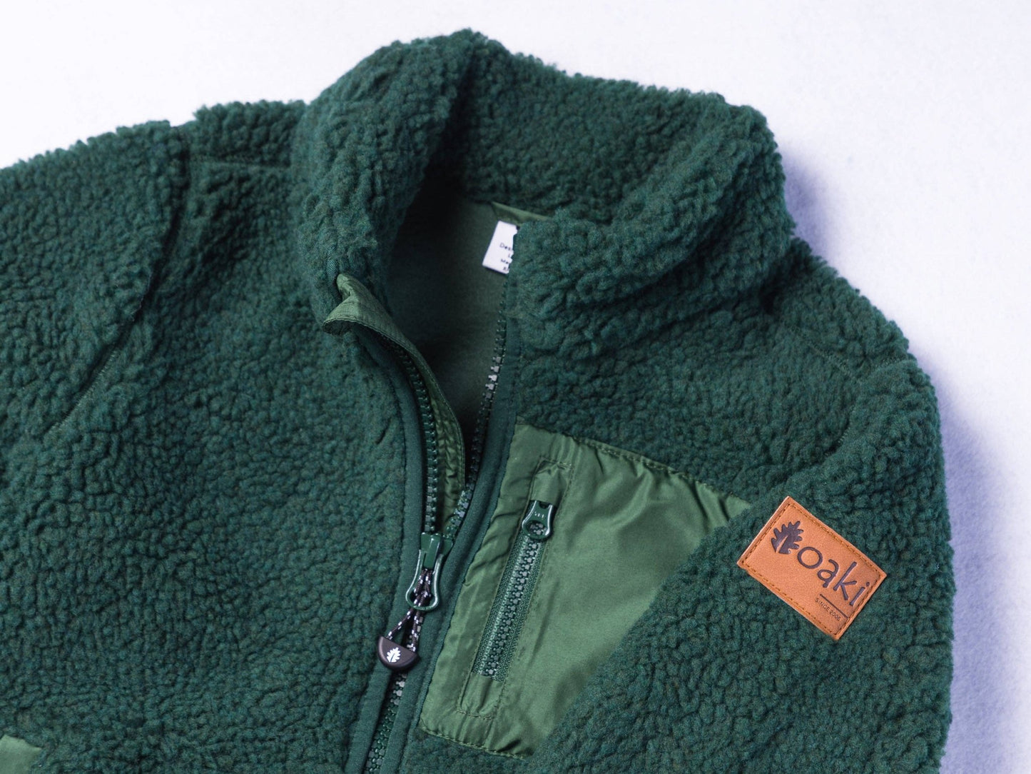 Kids Recycled Sherpa Fleece - Forest Green - Bossy Beans