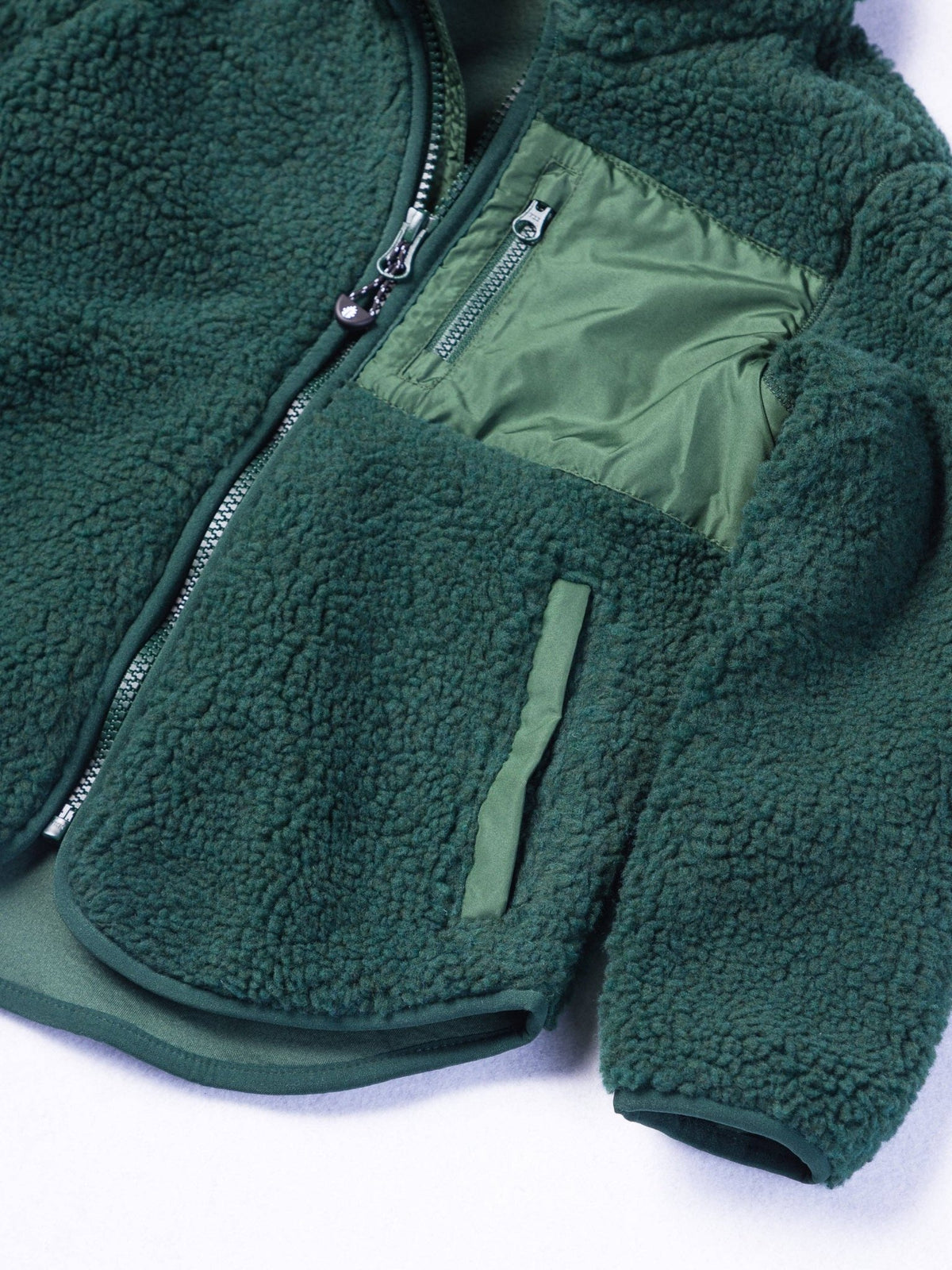 Kids Recycled Sherpa Fleece - Forest Green - Bossy Beans