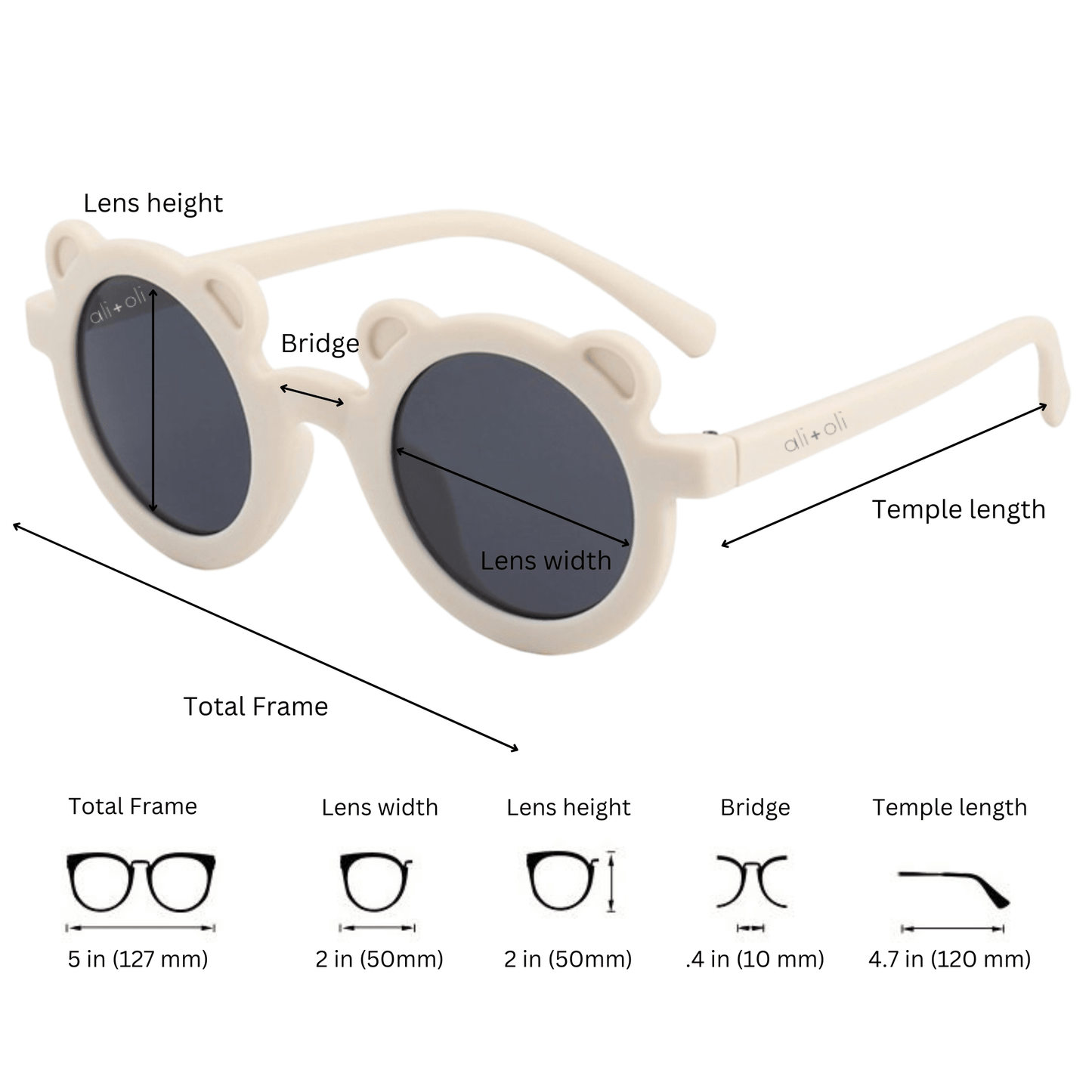 Kids Sunglasses Round (Bear Beige) - Bossy Beans
