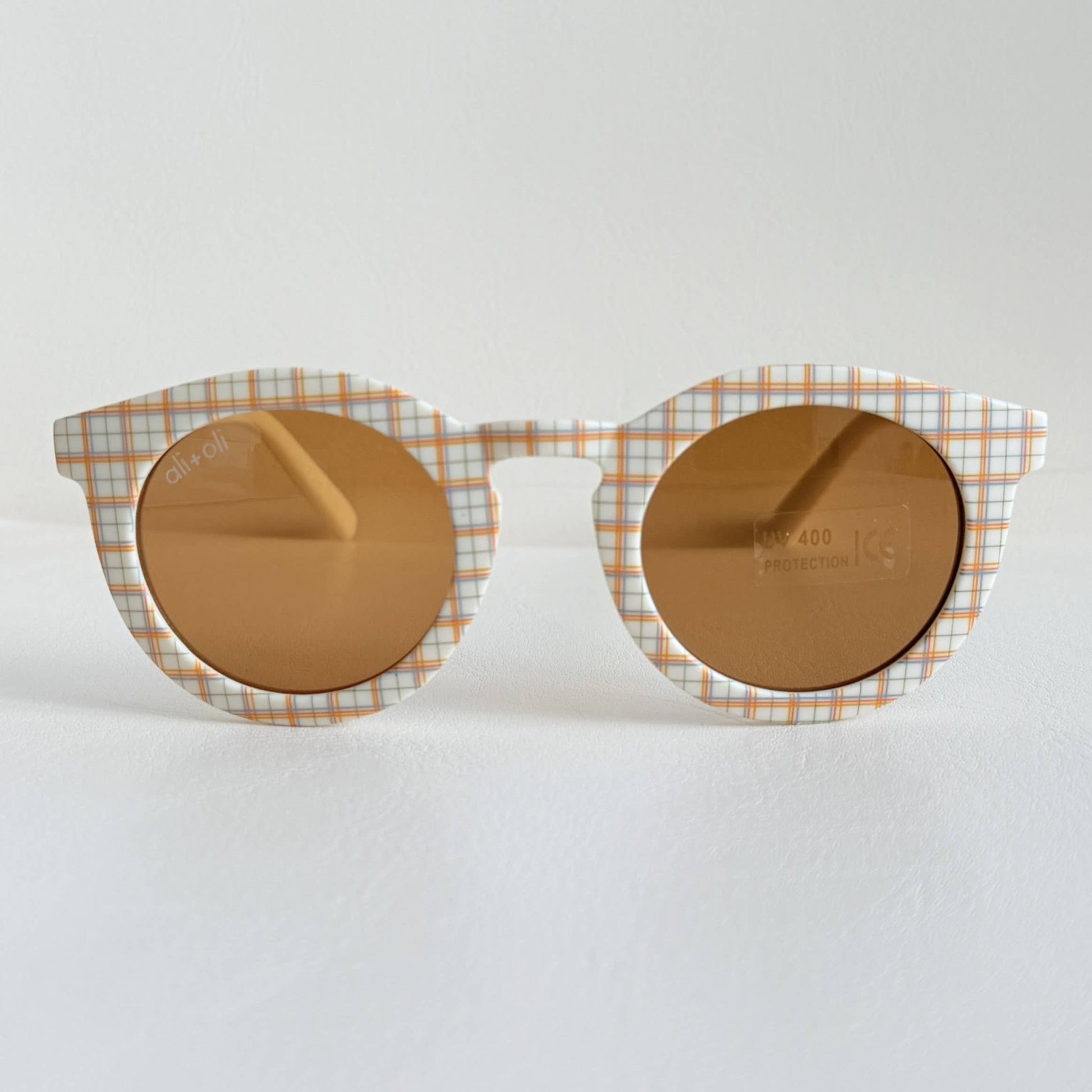 Kids Sunglasses Round (Plaid) - Bossy Beans