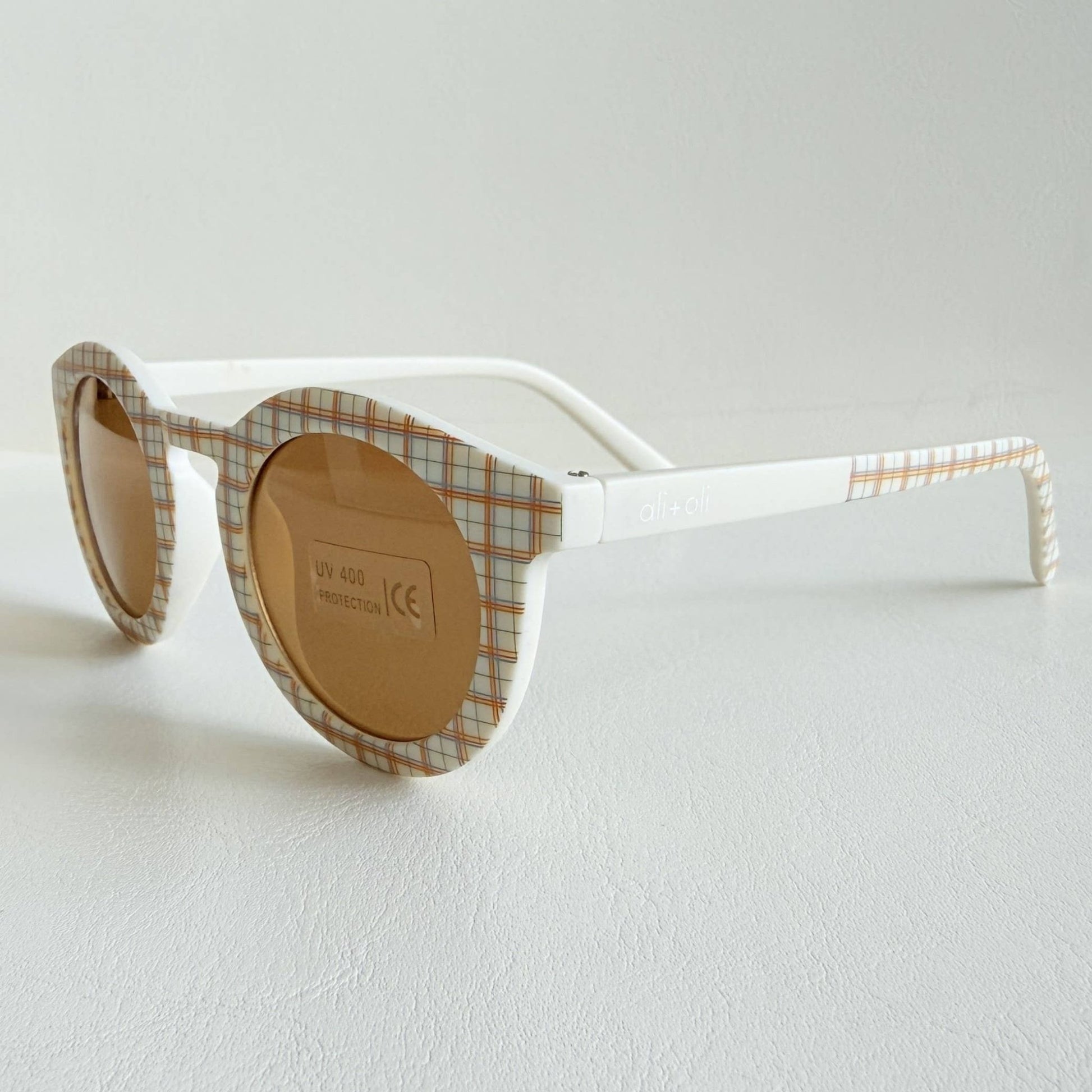 Kids Sunglasses Round (Plaid) - Bossy Beans