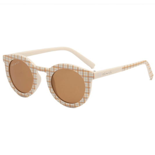 Kids Sunglasses Round (Plaid) - Bossy Beans