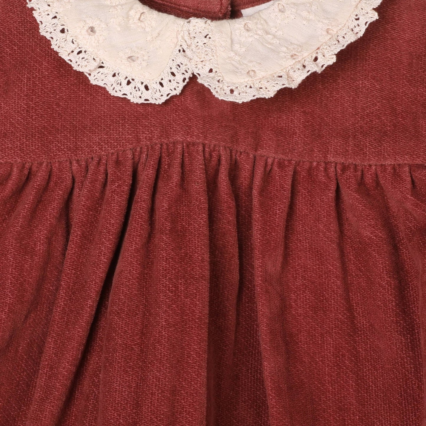 Lace Collar Velvet Baby Girl Dress & Bloomer Set (Organic): Apple Butter - Bossy Beans