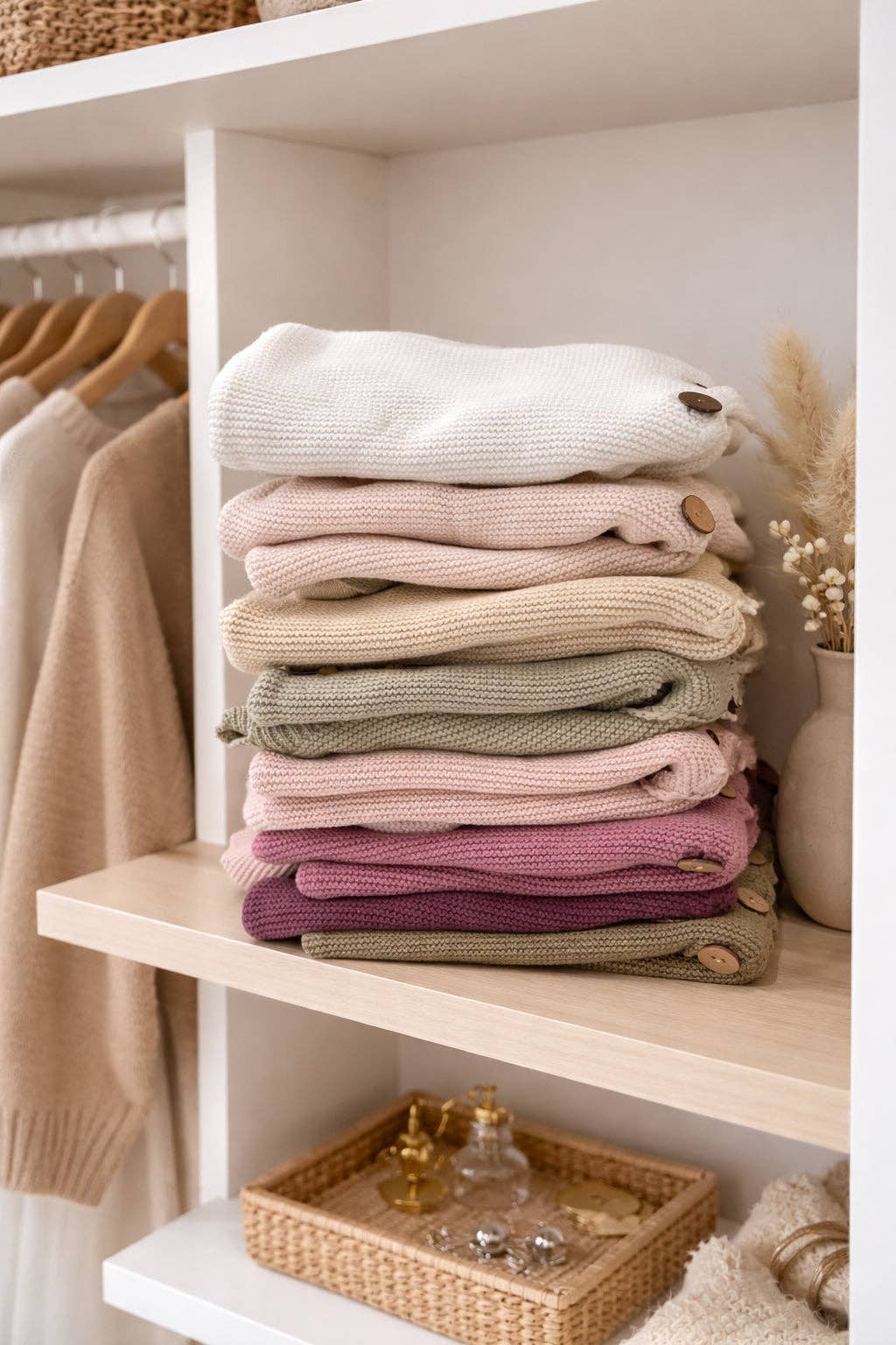 Ladies Sophia Sweater Cardigan: Dusty Pink - Bossy Beans