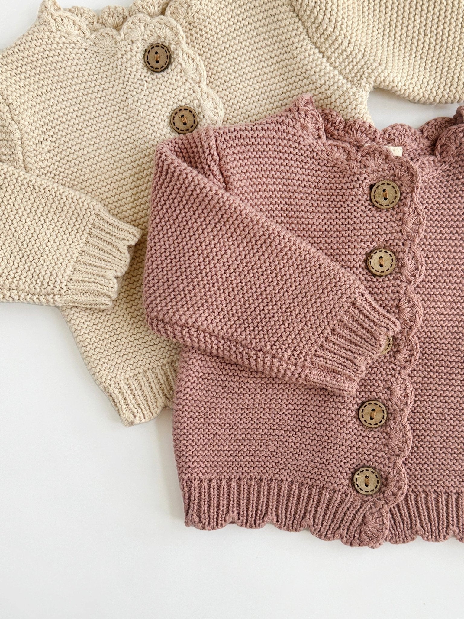 Ladies Sophia Sweater Cardigan: Dusty Pink - Bossy Beans
