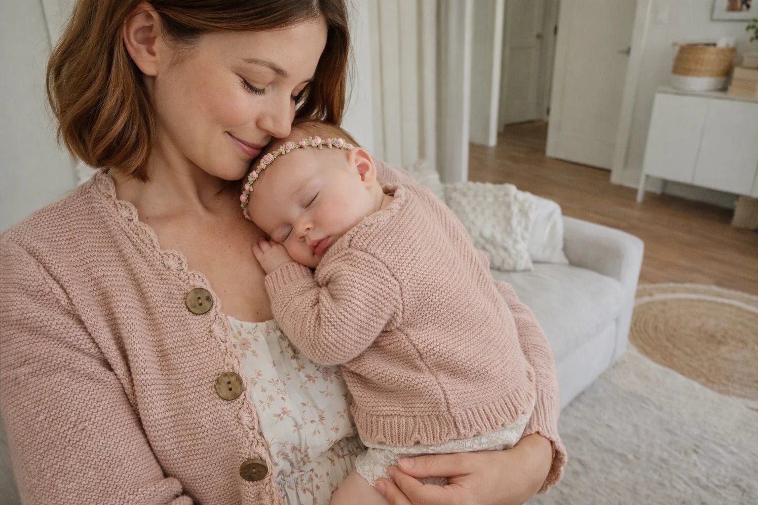 Ladies Sophia Sweater Cardigan: Dusty Pink - Bossy Beans